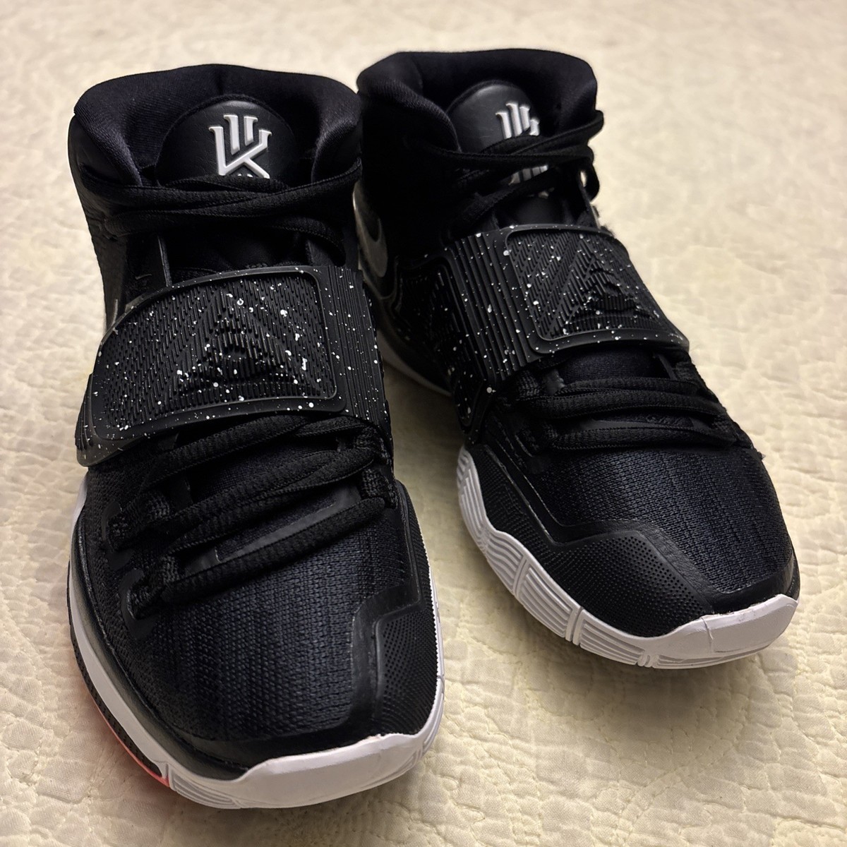 NWOB Nike Kyrie 6 Jet Black White Bright Crimson BQ4630-001 