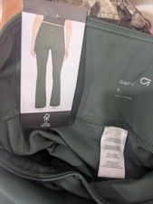 NWT GapFit High Rise Flare Leggings Green Size Small 31" Inseam Side Pockets