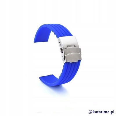 Silikonarmband 24mm Blau - Wasserdicht & Kompatibel mit Smartwatches