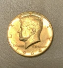 1964 Kennedy Half Dollar Gold-Plated 90% Silver Coin