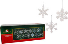 Kurt Adler C2683 2" Glass Iridescent Snowflake Ornaments, 12-Piece Set