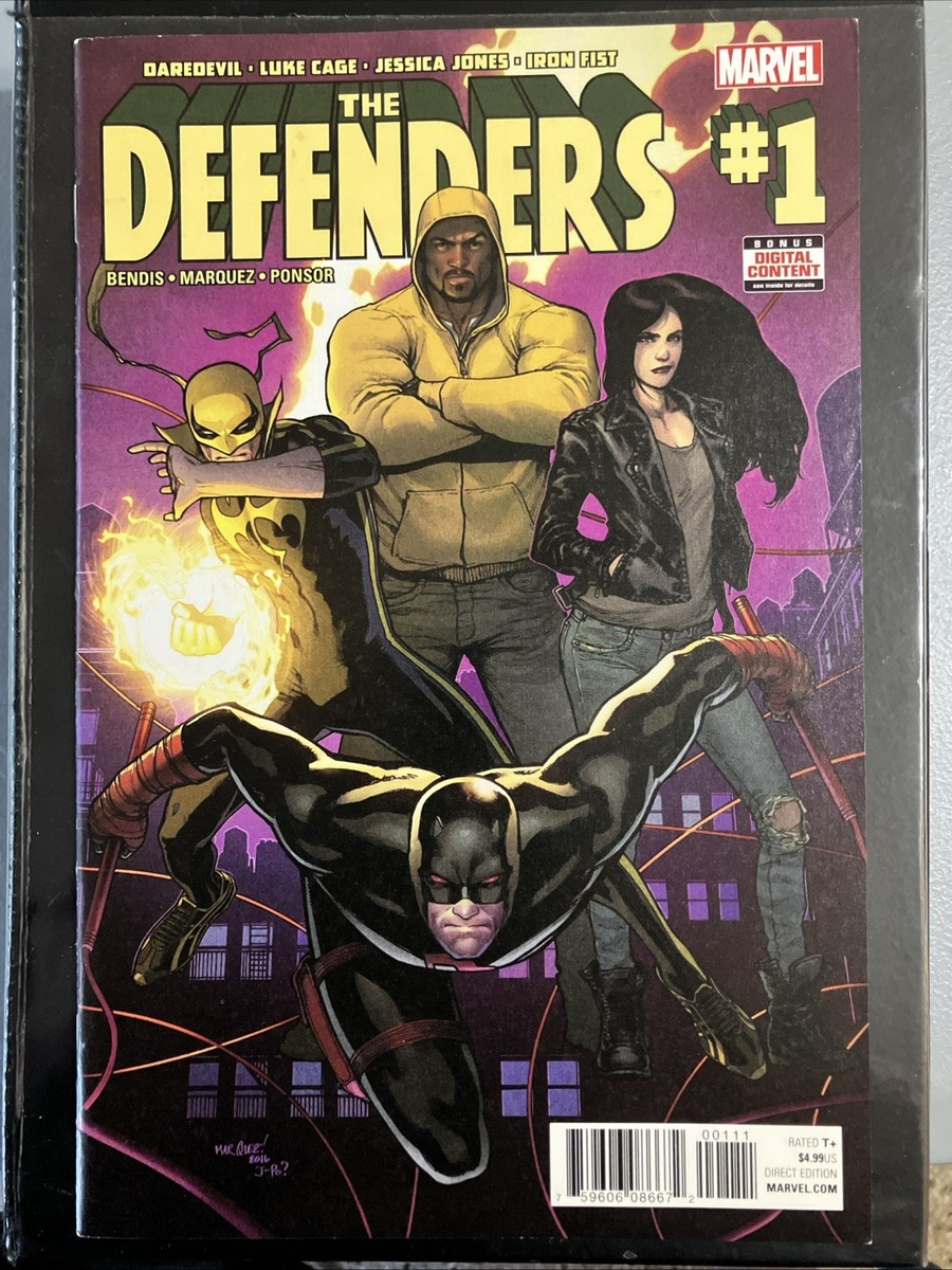 2017 Marvel THE DEFENDERS Issue #1 Bendis Marquez Ponsor Rated T+