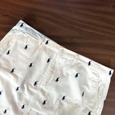 Ralph Lauren Sport Vintage Allover Pony Embroidery Mini Skirt 12 A Line White