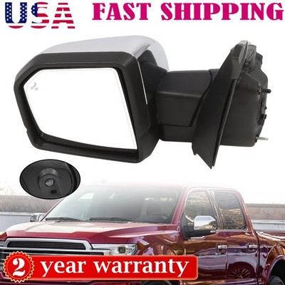 For 15-20 Ford F-150 Left Side Power Mirror Heated Chrome with Memory FO1320575