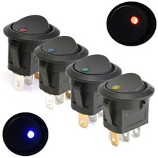 250V Rocker Switch Round ON OFF Toggle 2 Position 3 Pin KCD2 Power Indicator