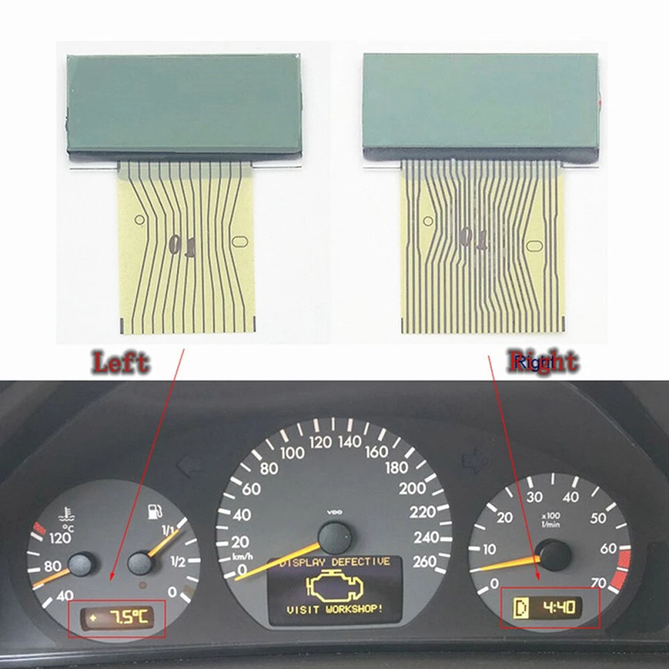 Left Instrument Cluster LCD Display Screen For Mercedes Benz 1998-2002 CLK W208 - Изображение 3 из 4