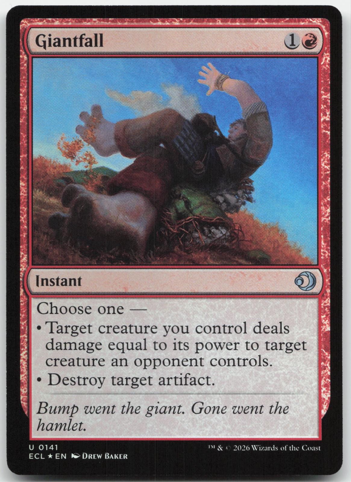 Giantfall 141 Uncommon Lorwyn Eclipsed DBS Foil Near Mint