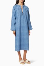 VALENTINO GARAVANI Denim Tunic Kaftan Dress  V-Neck It44, US L-XL.