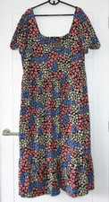 SIMPLY BE PLUS SIZE SUPERSOFT DITSY FLORAL STRETCH MIDI SHORT SLEEVED DRESS 26 R