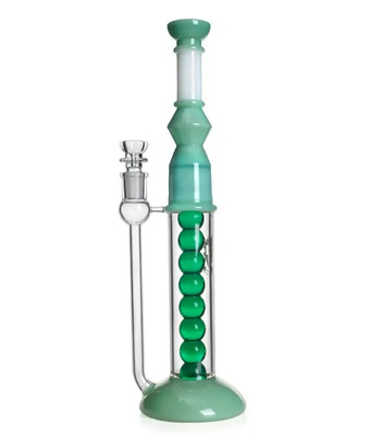 15'' Phoenix Stacked Freeze Ball Bong - Milk Green