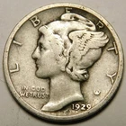 1929 D Mercury Dime 90% Silver VG-F  "Actual Coin Pictured - Not Cleaned"