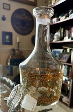 Vintage Culver Valencia Decanter👑Free Shipping! 22 karat gold design, w/stopper