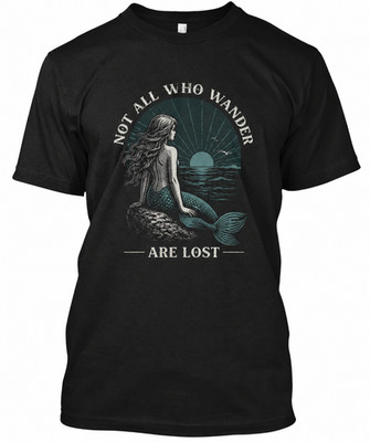 Mermaid Ocean Sunset Vintage Graphic T-Shirt Aesthetic Sea Lover Gift