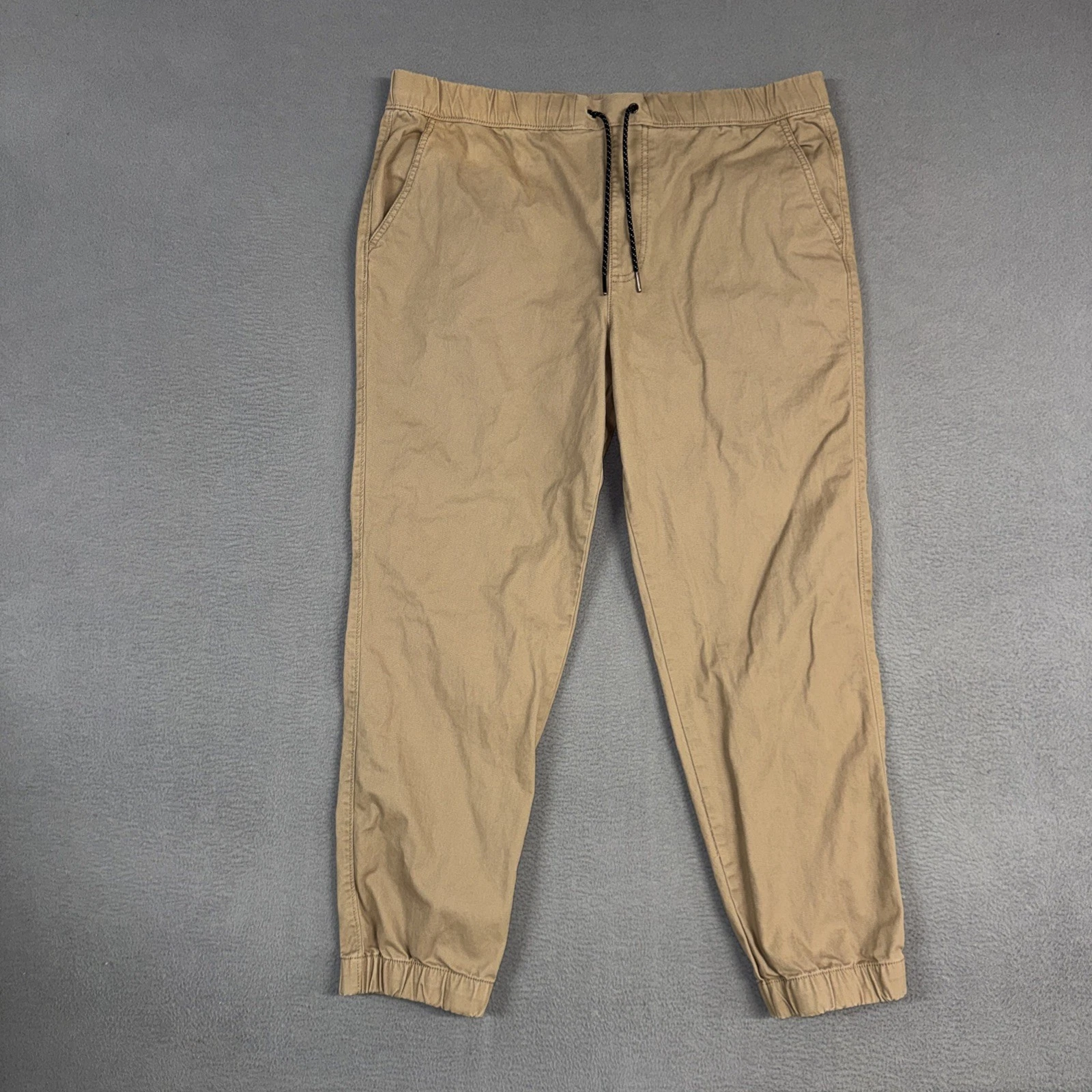 Urbane Pipeline Jogger Pants Mens Large Brown Tapered Pull On Stretch Drawstring