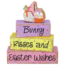 4 Pcs Easter Table Decor Wooden Gnome Decoration Spring Tabletop Centerpiece