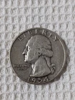 1954 S Silver Washington Quarter Circulated