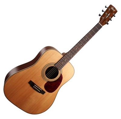 Günstige Dreadnought-Gitarre von Cort mit massiver Fichtendecke und 6 Saiten