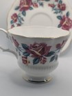 Vtg Royal Albert Bone China Teacup & Saucer Set Red Rose Floral Gold England — photo 6