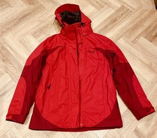 Jack Wolfskin Women's Medium 3 In 1 Jacket Hooded Zip Fleece Shell Texapore Red