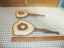 Vintage Silver-Plated Dresser Vanity Mirror and Brush Set
