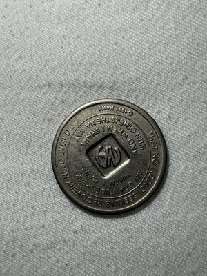 Vintage 1981 NA Sobriety Token   1 Year Chip   Narcotics Anonymous Coin