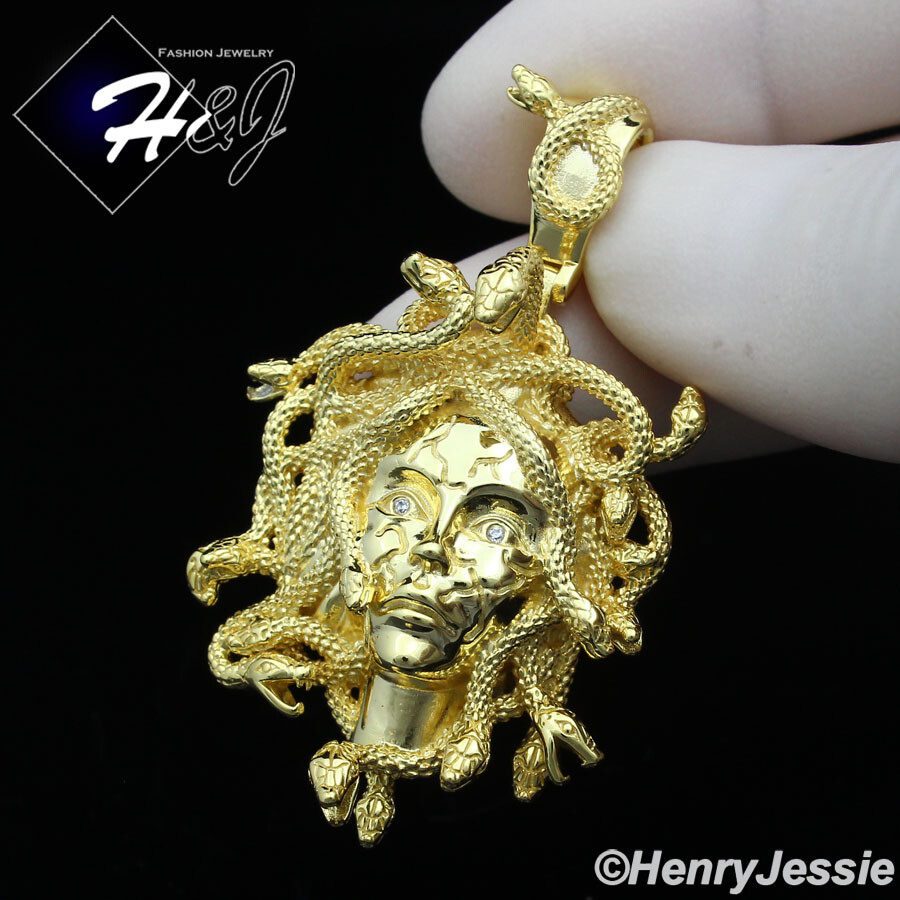 MEN 925 STERLING SILVER HIPHOP GOLD PLATED/SILVER 3D MEDUSA MEN 925 STERLING SILVER HIPHOP GOLD PLATED/SILVER 3D MEDUSA