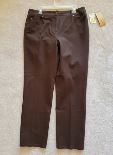 NWY PECK & PECK Weekend Brown Cotton Pants Size 14R - Picture 3 of 11