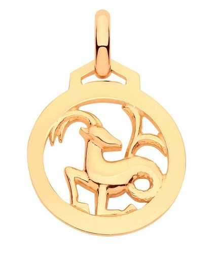 9CT HALLMARKED YELLOW GOLD POLISHED 12MM DIAMETER ZODIAC PENDANT - CHOICE OF 12 - Picture 12 of 16