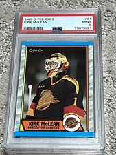 PSA 9 MINT HOCKEY CARD 1989 OPC O-PEE-CHEE KIRK MCLEAN ROOKIE CANUCKS