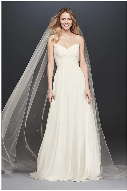 Chiffon V Neck David's Bridal Wedding Dresses for sale | eBay Chiffon V Neck David's Bridal Wedding Dresses for sale | eBay