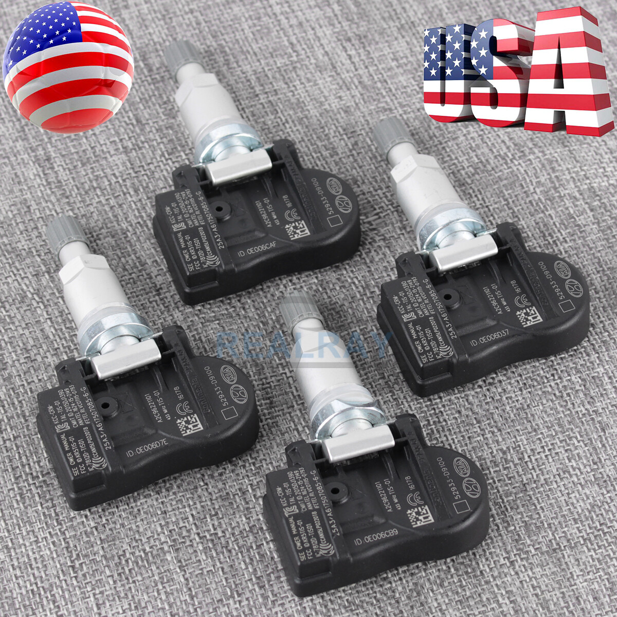 Set of 4 Tire Pressure Monitor Sensor for Hyundai KIA 52933D4100 TPMS