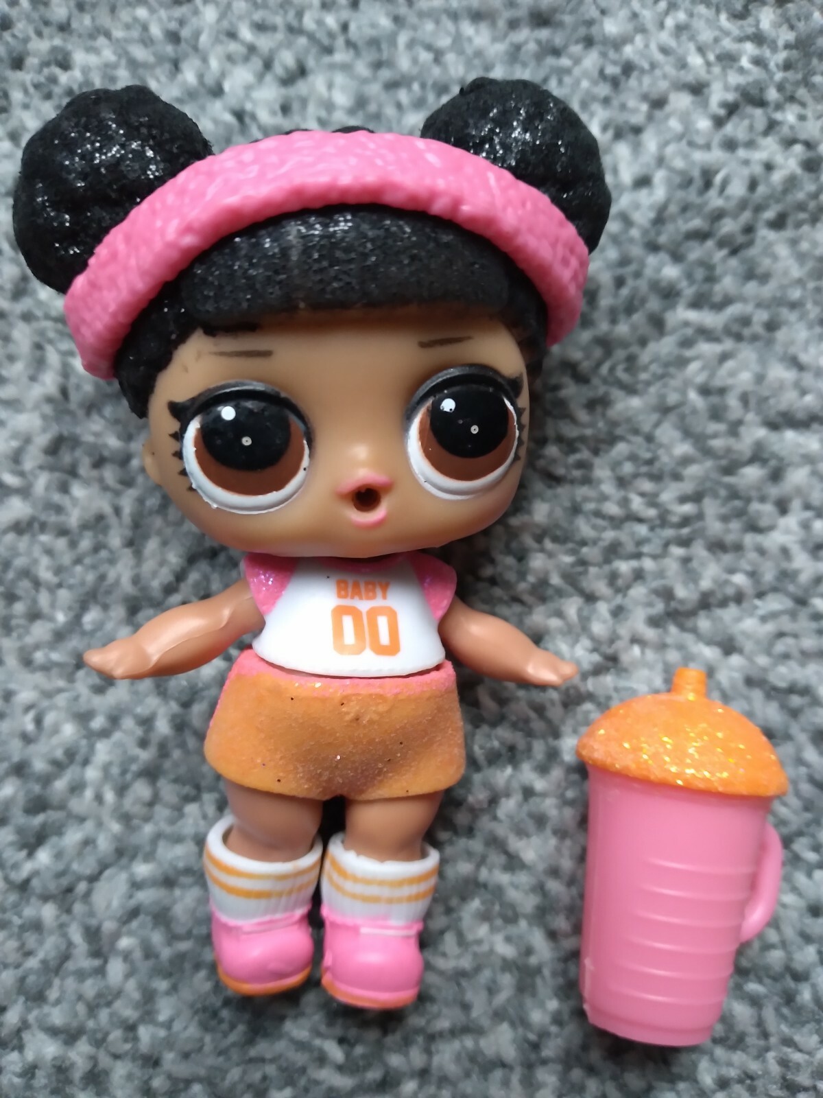 lol doll with black glitter hair