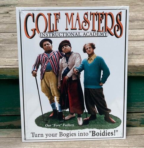 Golf Masters Three Stooges TIN SIGN poster metallo divertente golfista regalo decorazione parete - Foto 5 di 5
