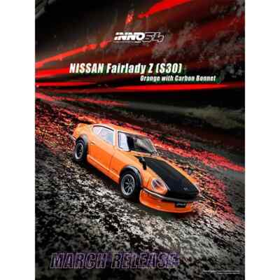 1/64 Nissan Fairlady Z (S30) RHD Orange Diecast Model Inno Models