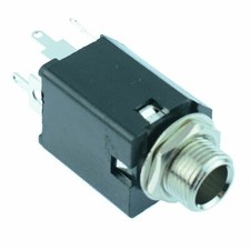 6.35mm 1/4" Vertical Stereo Jack Socket Audio Connector