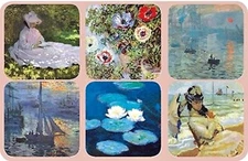 Coasters - Set of 6, Assorted Images Edition 2 by Claude Monet, Cork Backed 