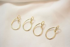 6pcs Oval Bowknot Charm,Oval Ring Pendant,Gold Round Ring Charm
