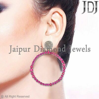 Véritable Émeraude & Naturel Diamant Pavé Pendentif 925 Argent Sterling