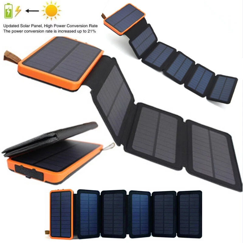 46800mAh Portable 6 Solar Panel Folding Power Bank Outdoor Camping Phone Charger image 4