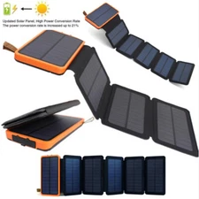 46800mAh Portable 6 Solar Panel Folding Power Bank Outdoor Camping Phone Charger