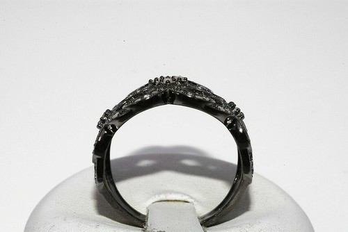 $1,100 1.00CT NATURAL ROUND CUT DIAMOND CLUSTER SILVER RING SIZE 7.5 - Picture 7 of 8