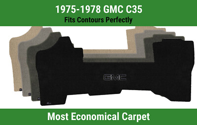 Lloyd Velourtex Front Row Carpet Mat for 1975-1978 GMC C35 w/Black GMC 1 Logo