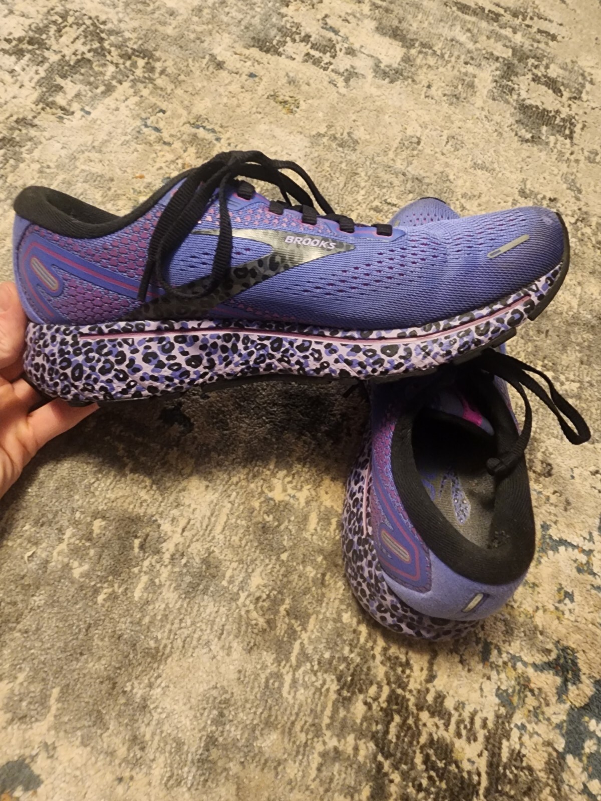 Size 9 Brooks Ghost 14 Electric Cheetah Run Wild Purple Black for