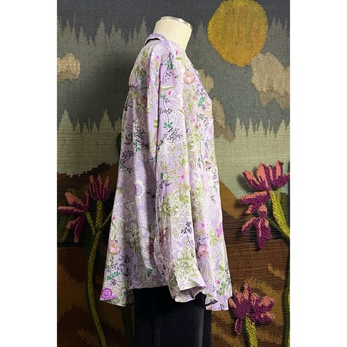 Camicia blusa Anthropologie Romi viola floreale più 3X - Foto 8 di 16