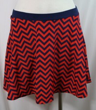 Bubble skirt,mini skirt,short pant lining,zigzag,blue/orange,size S,made in USA