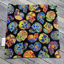 EDC HANK W/MICROFIBER BACK 8  - CRYSTAL SUGAR SKULLS MULTI COLOR HANDKERCHIEF
