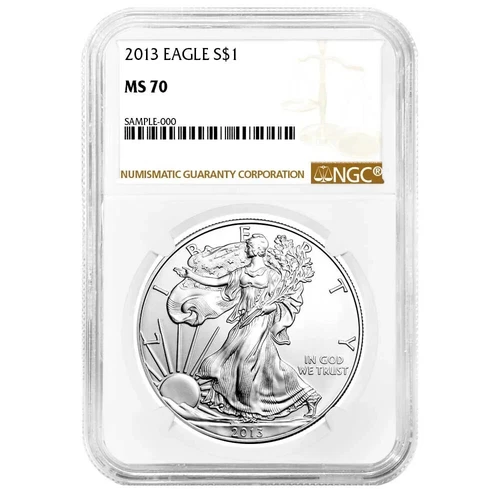 2013 $1 American Silver Eagle NGC MS70 Brown Label