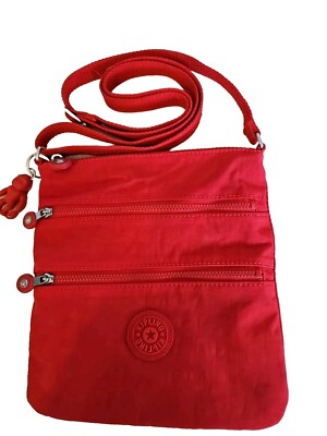 KIPLING Keiko Red Monkey Charm Mini Crossbody Bag Cherry Tonal 8x9 Travel Pocket
