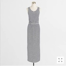 J. CREW Navy Striped Racerback Blouson Maxi Dress Medium M