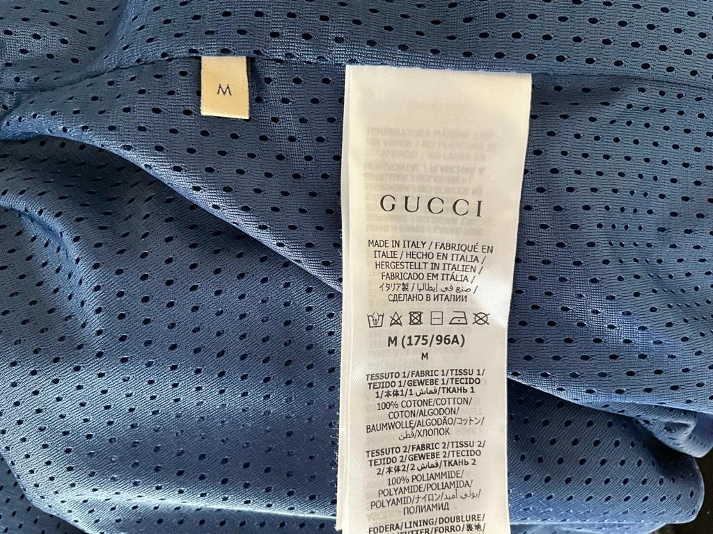 Gucci Uomo The North Face x Gucci Stampa Zip Parka Felpa Giacca Blu e Rosso Tg M
